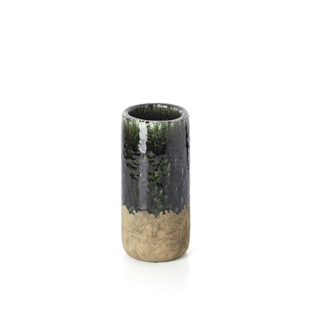 Vase cylindrique en grès – Vert – Modèle M