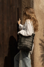 Grand sac cabas Haute en cuir - Noir - 36 cm