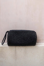 Trousse perlée - Noir - 20 x 10 cm