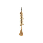 Porte-clés raphia arête de poisson - Blanc naturel - 33 cm