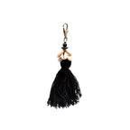 Porte-clés pompon cauris - Noir - 15 cm