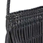 Sac bandoulière Sling en cuir - Noir - 20 cm