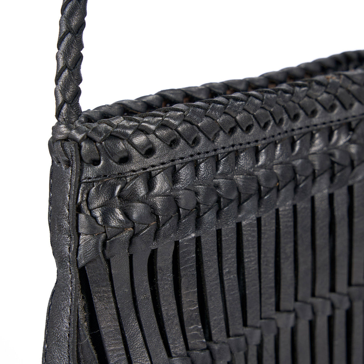 Sac bandoulière Sling en cuir - Noir - 20 cm