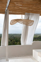 Suspension chapeau en rotin