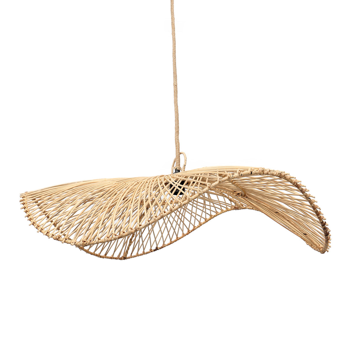 Suspension chapeau en rotin