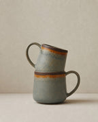 Mug Côa - Brun et vert - Taille L (H 9 cm)