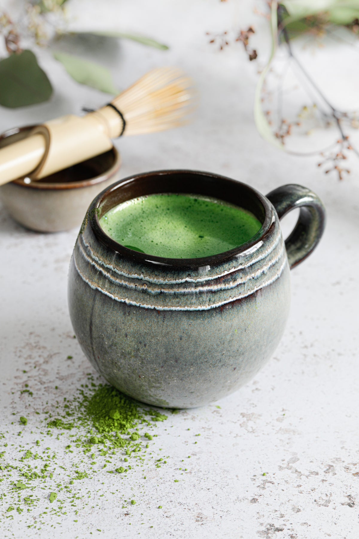 Mug Comporta - Vert et brun - Taille L (H 10 cm)