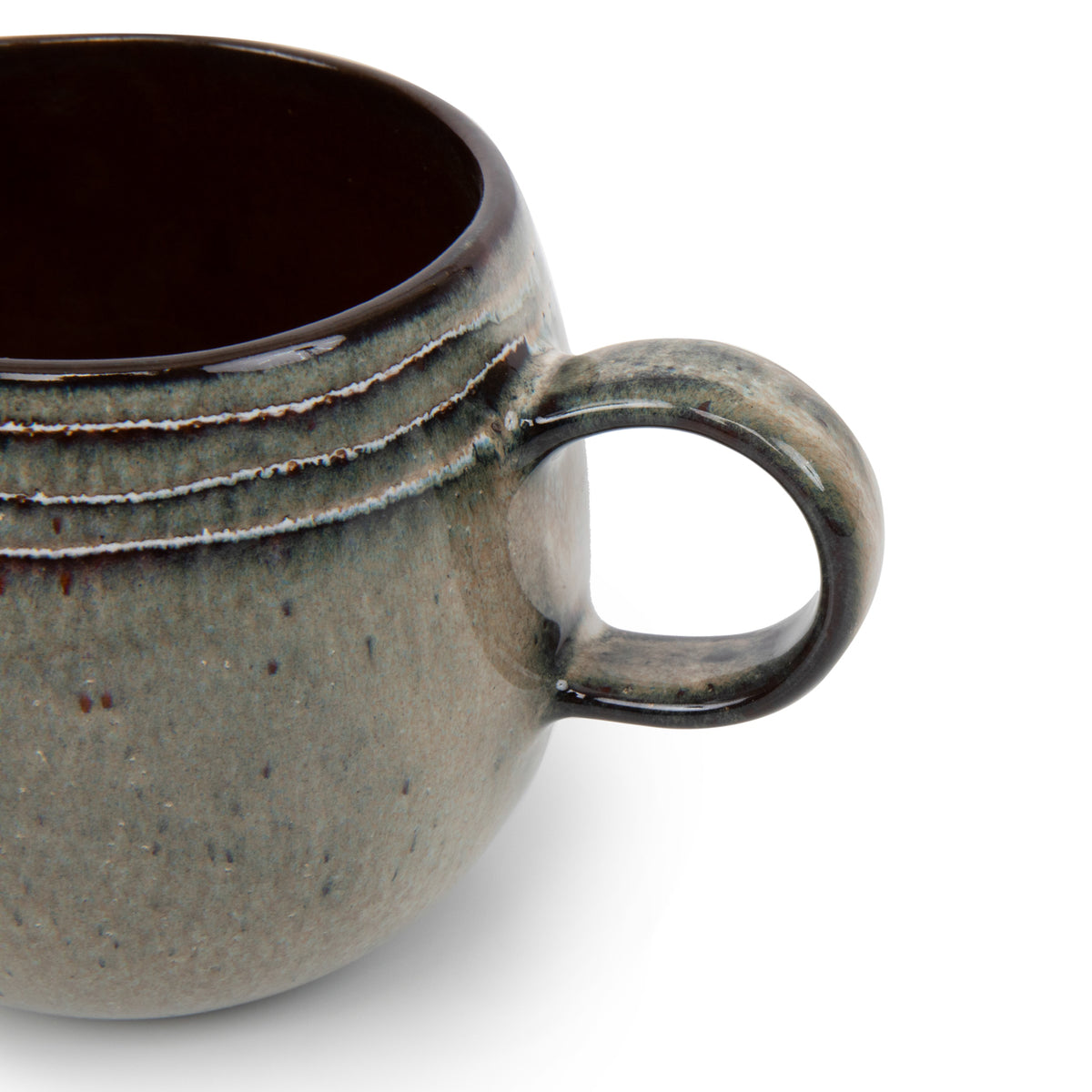Mug Comporta - Vert et brun - Taille L (H 10 cm)