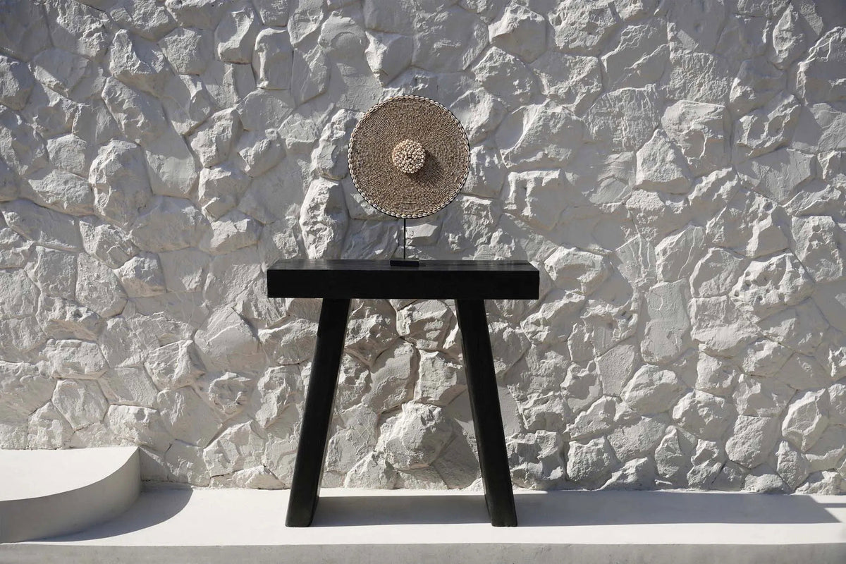 Décoration en coquillages sur socle – Blanc naturel