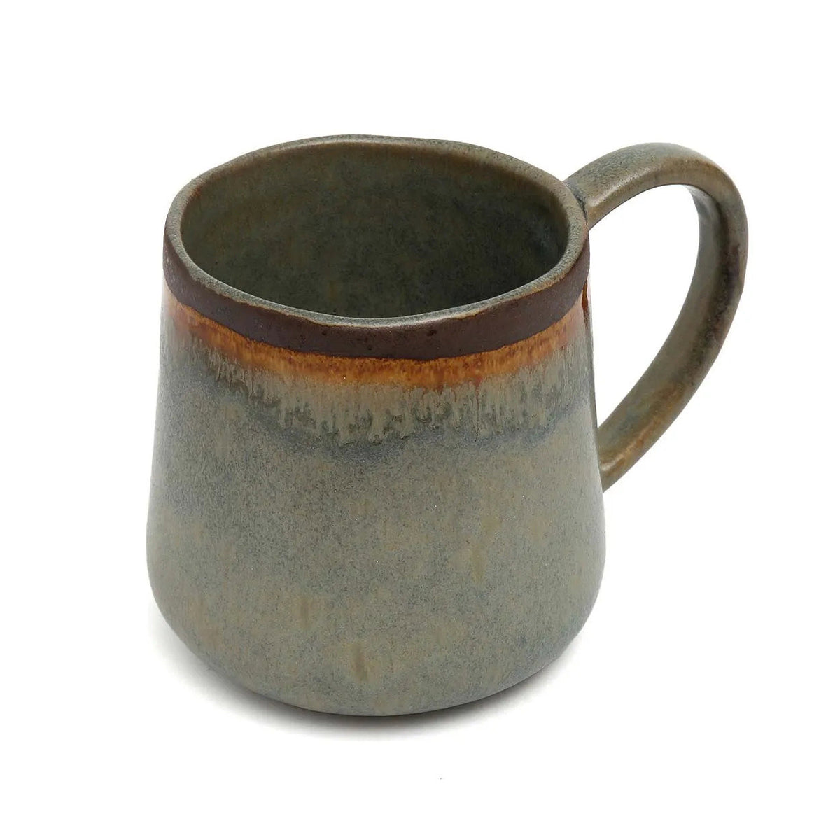 Mug Côa - Brun et vert - Taille L (H 9 cm)
