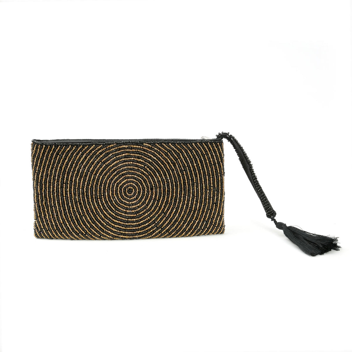 Pochette perlée - Or - 23 x 12 cm