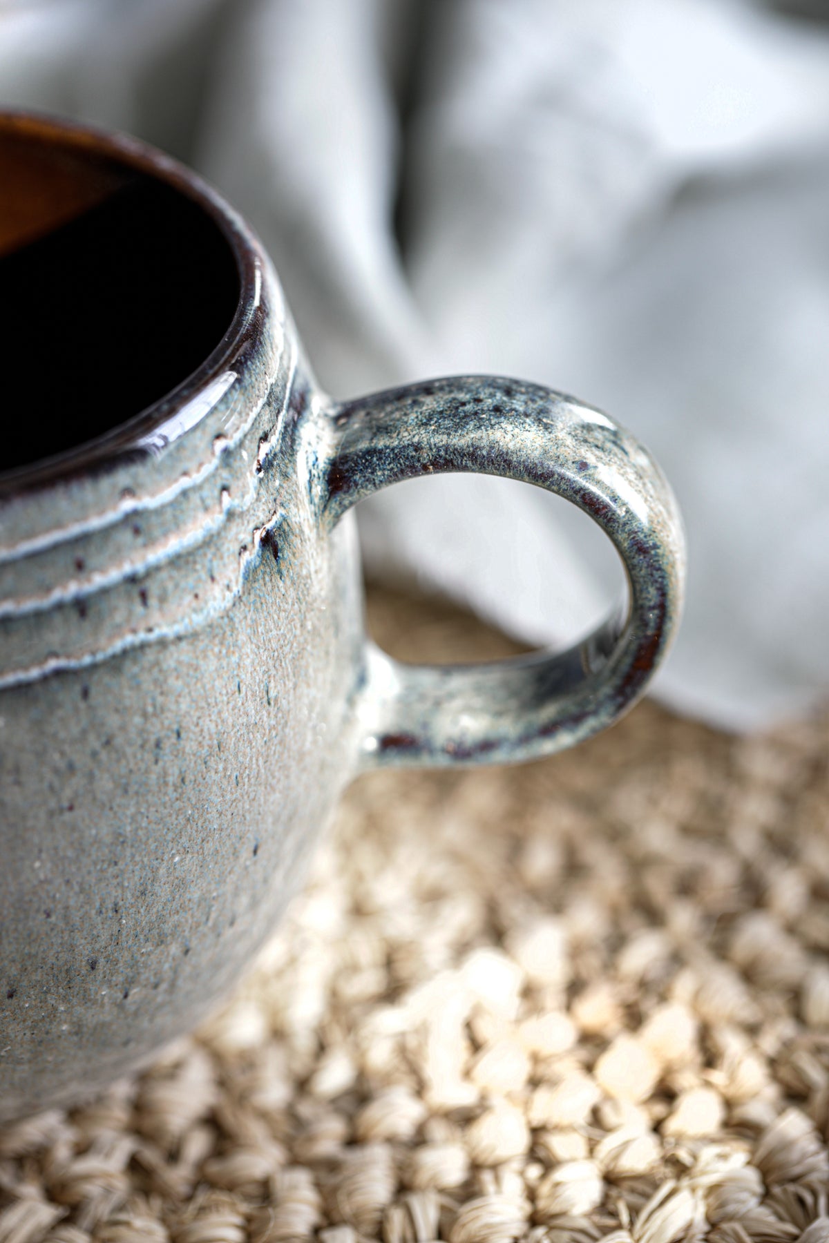 Mug Comporta - Vert et brun - Taille L (H 10 cm)