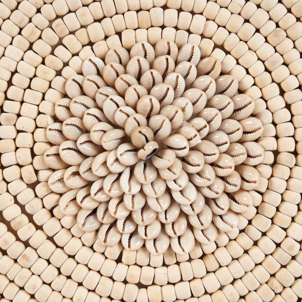 Décoration en coquillages sur socle – Blanc naturel