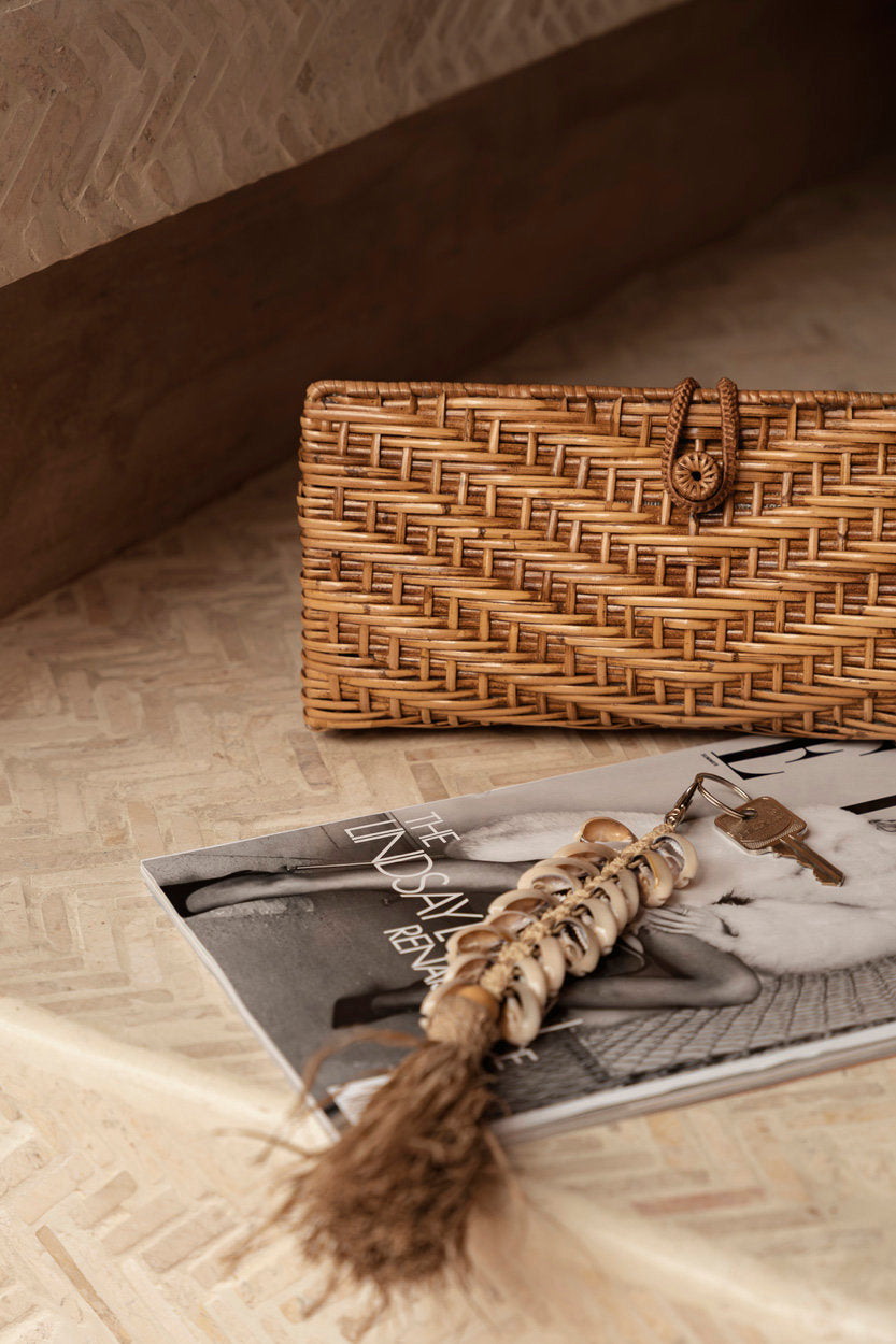 Pochette Clutch-a-lot en rotin - Naturel - 28 cm