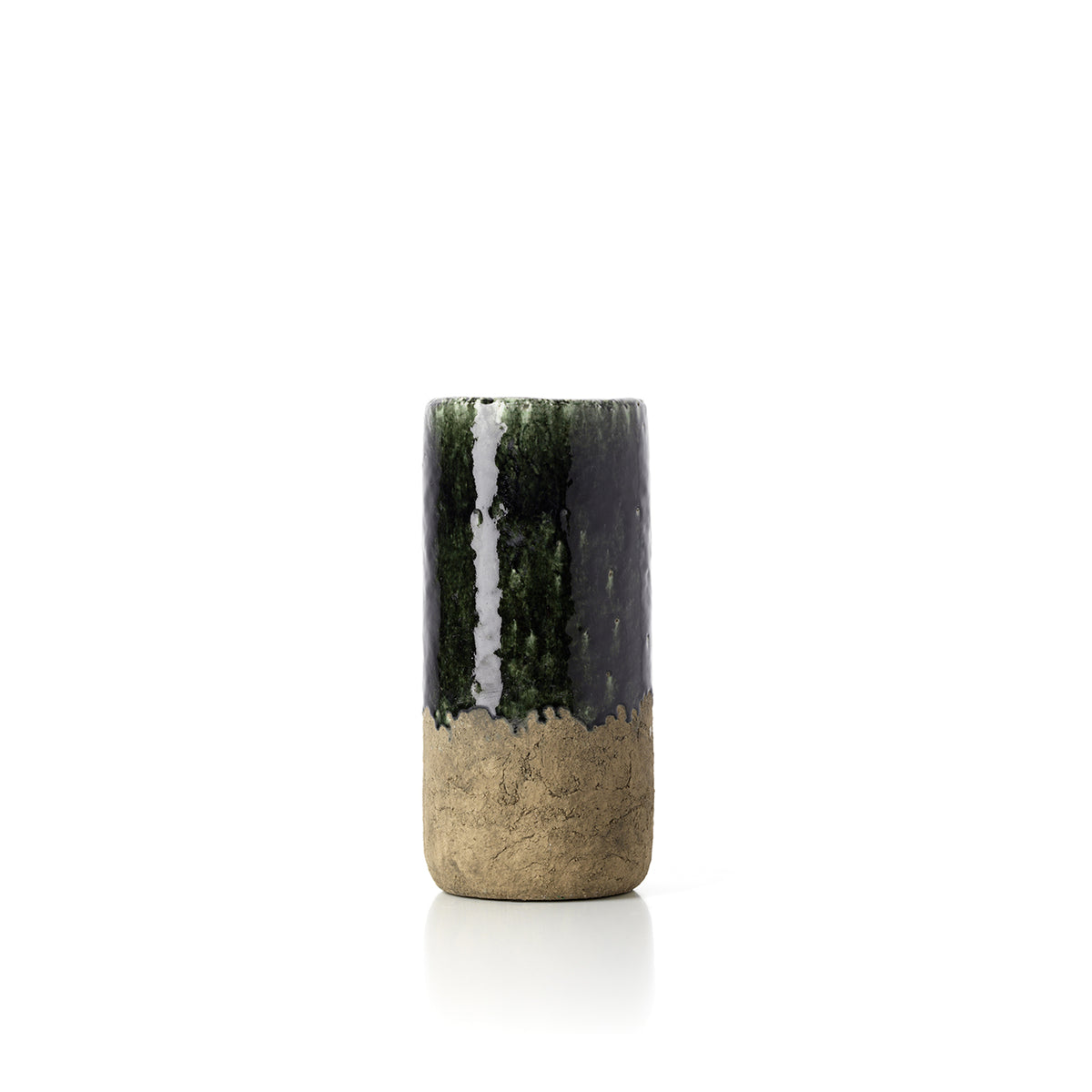 Vase cylindrique en grès – Vert – Modèle M