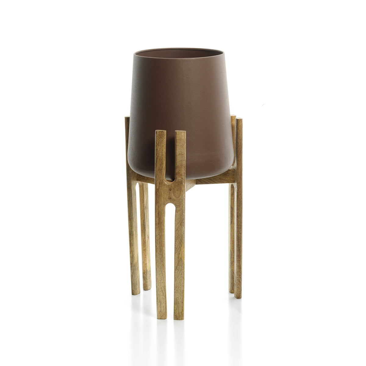 Cache-pot sur pied en bois et béton – Modèle M