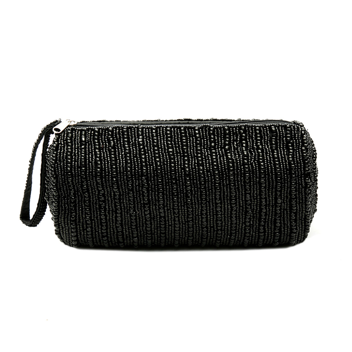 Trousse perlée - Noir - 20 x 10 cm