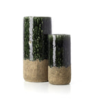 Vase cylindrique en grès – Vert – Modèle M