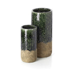 Vase cylindrique en grès – Vert – Modèle L