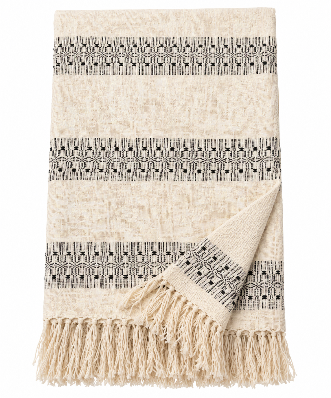 Plaid en coton naturel fait main - L