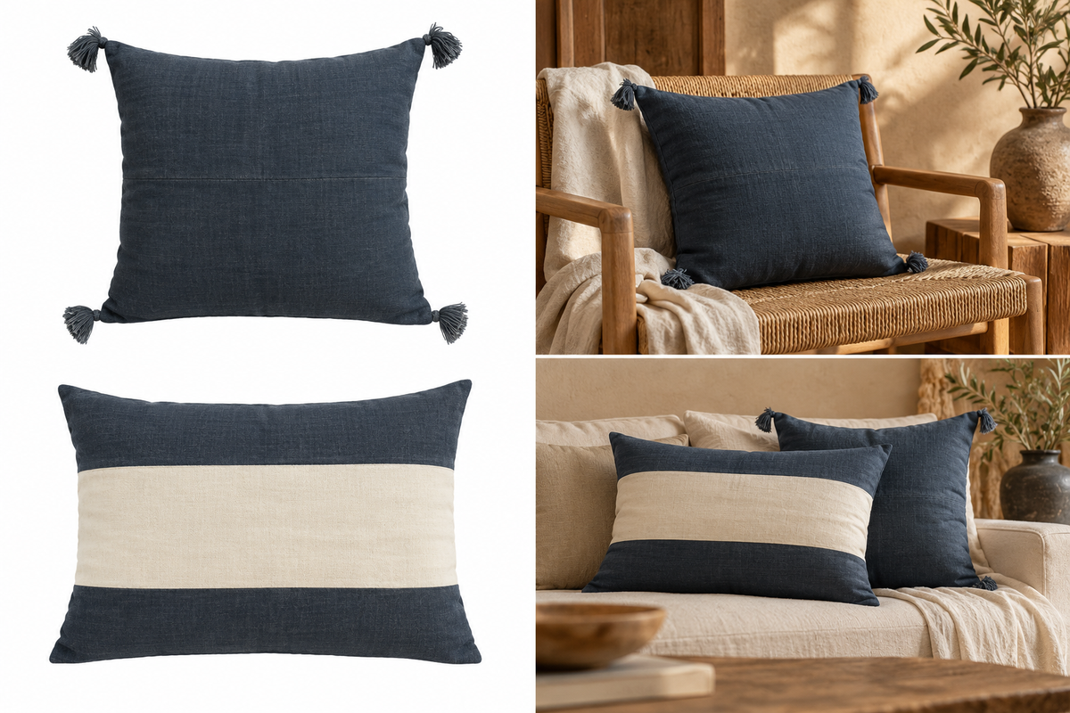 Housse de coussin en coton bio - Divers coloris M