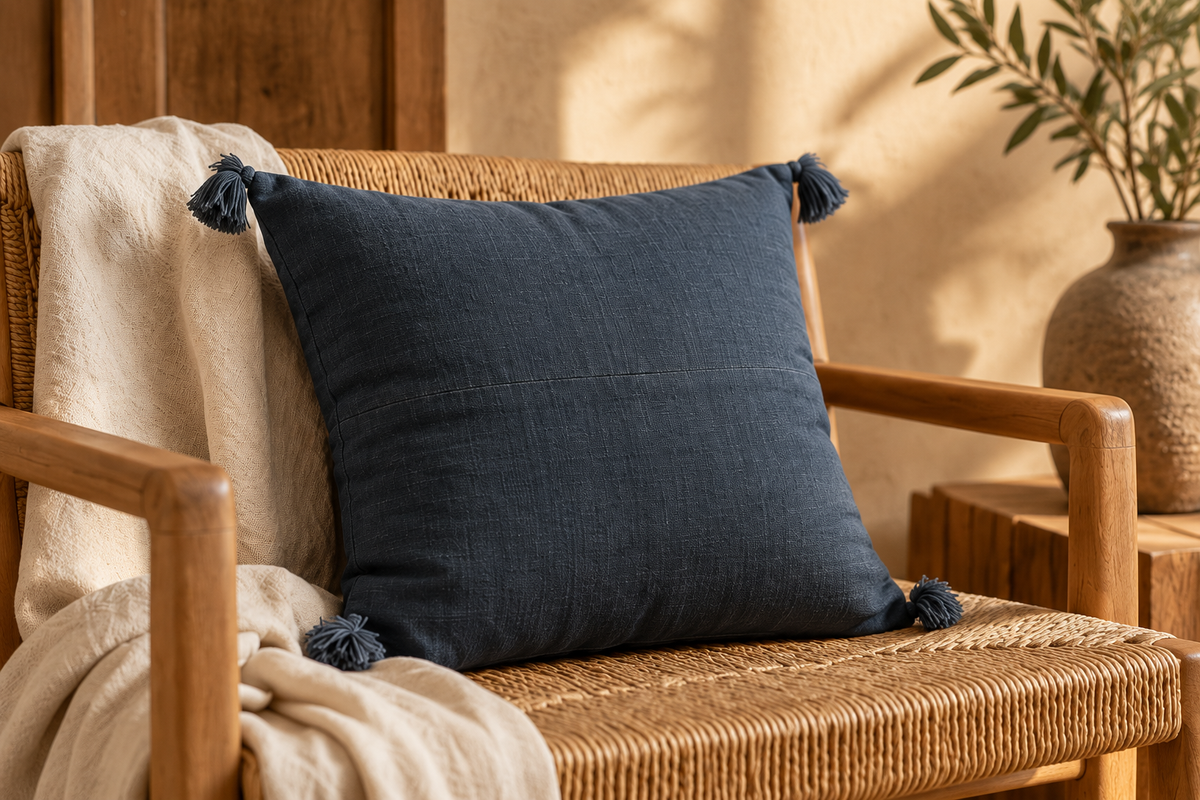 Housse de coussin en coton bio - Divers coloris S