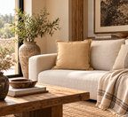 Housse de coussin en coton - Brun XL