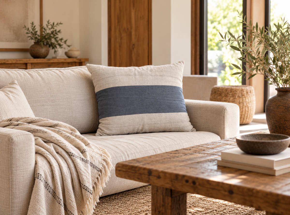 Housse de coussin en coton bio - Divers coloris S
