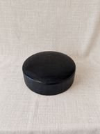 Boite de rangement ronde en cuir - Modèle lisse - Grand modèle