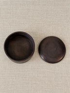 Boite de rangement ronde en cuir - Modèle lisse - Petit modèle