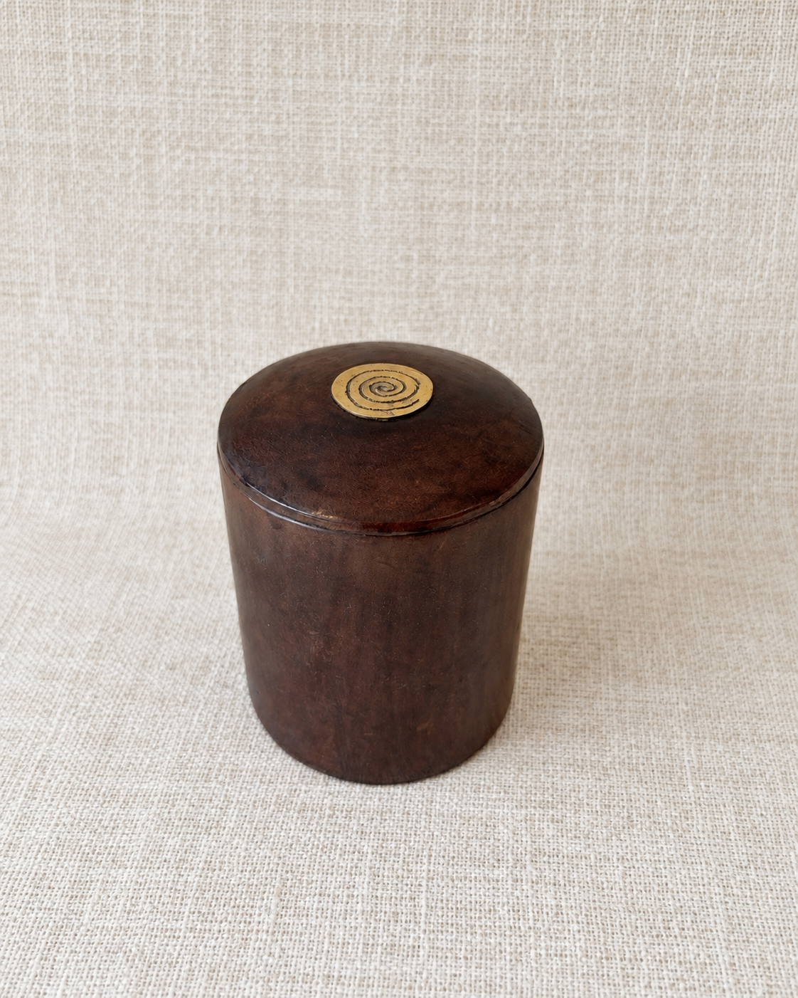 Boite de rangement en cuir avec dorure - Grand modèle
