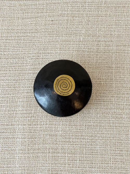 Boite de rangement en cuir avec dorure - Petit modèle