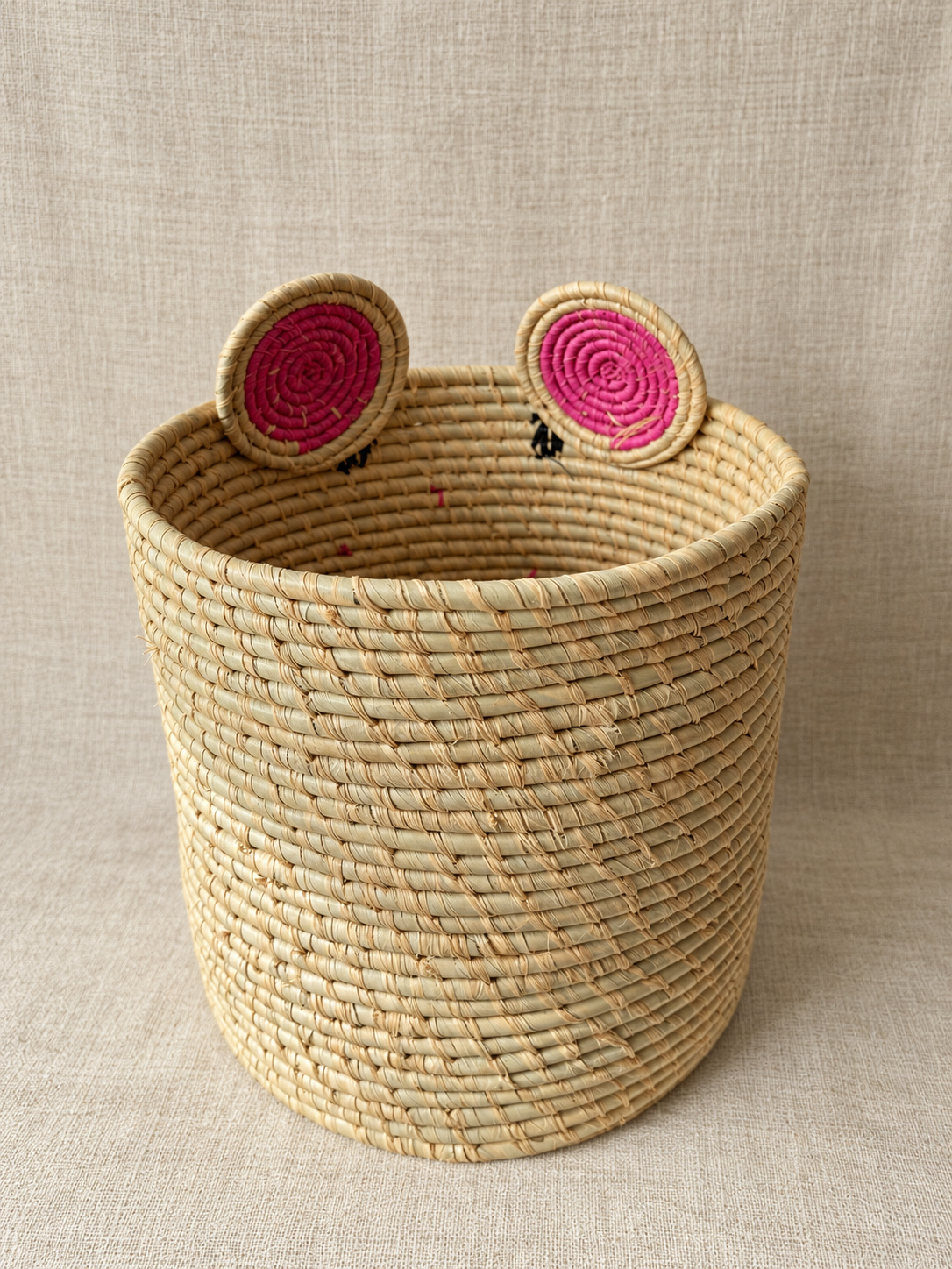 Panier enfant ours rose