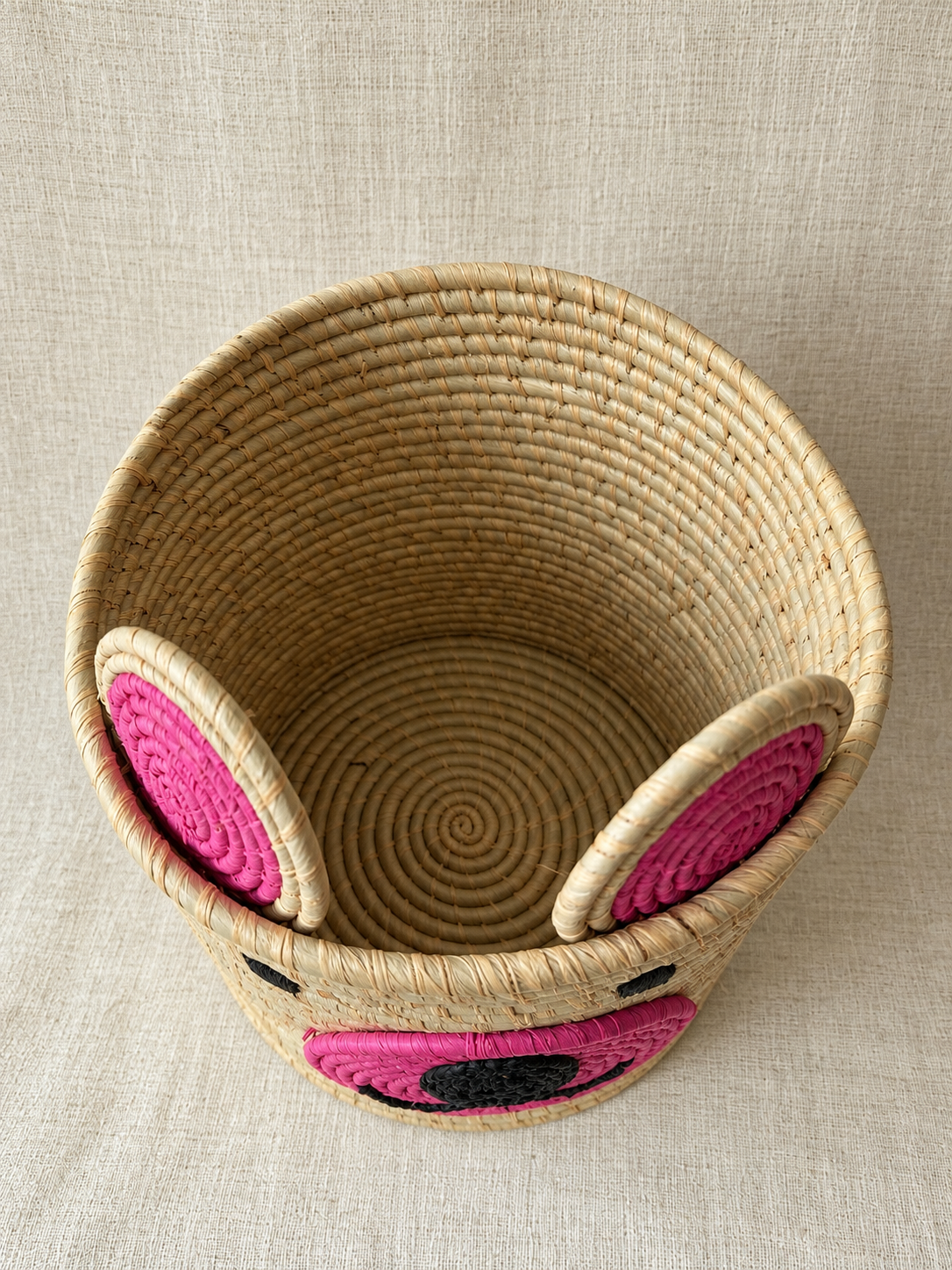 Panier enfant ours rose