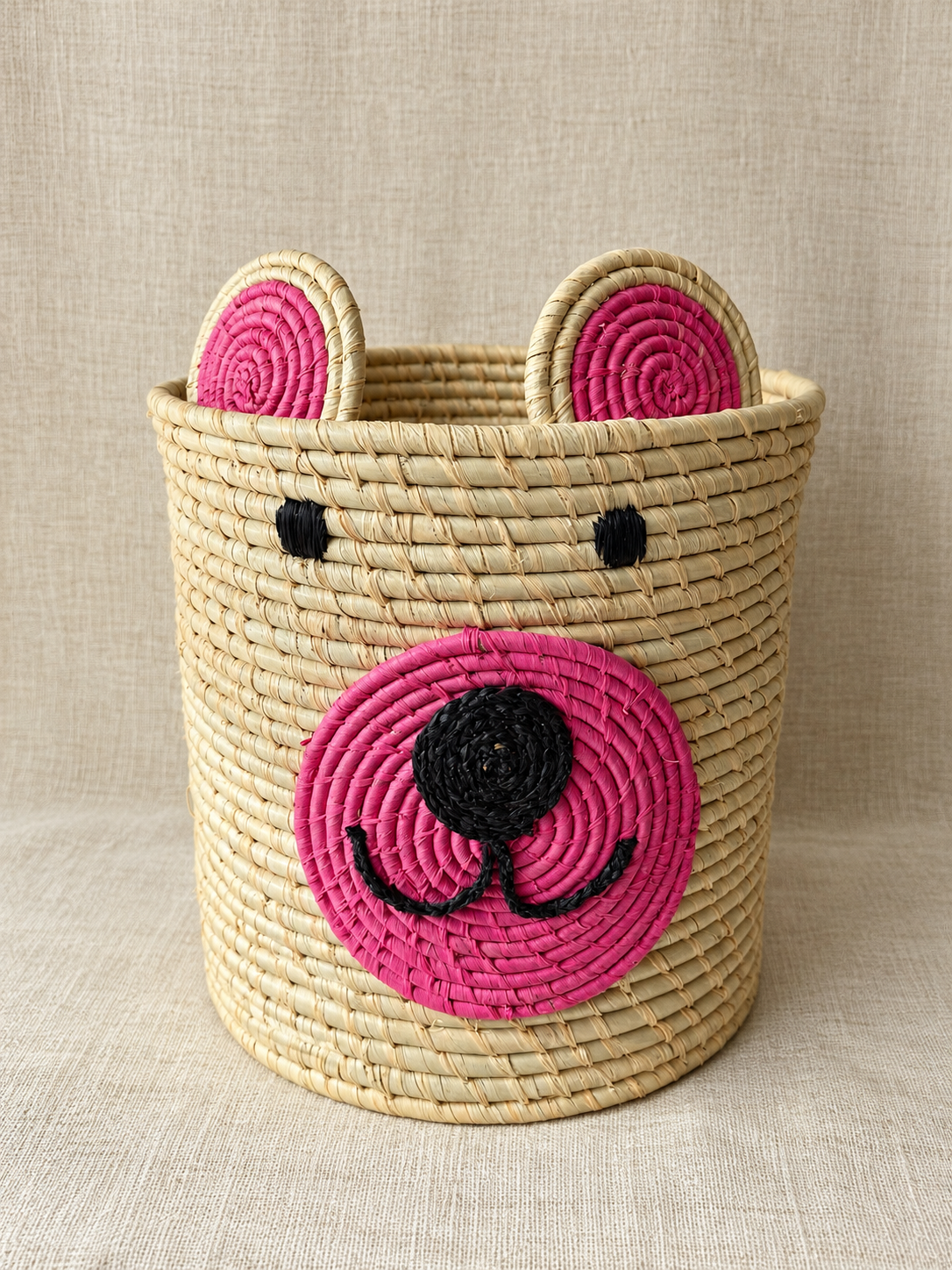 Panier enfant ours rose