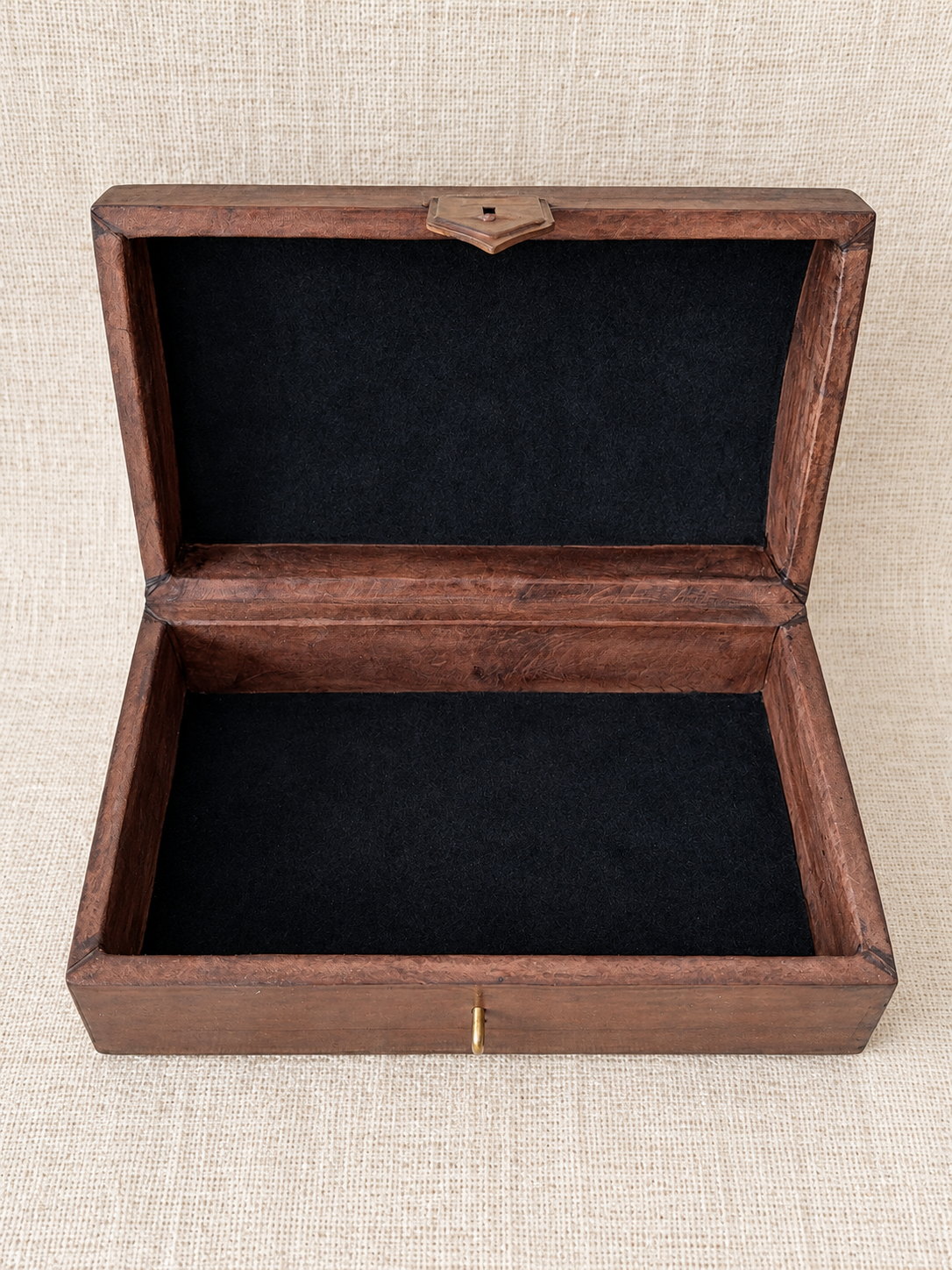 Coffret de rangement rectangulaire en cuir – Grand modèle