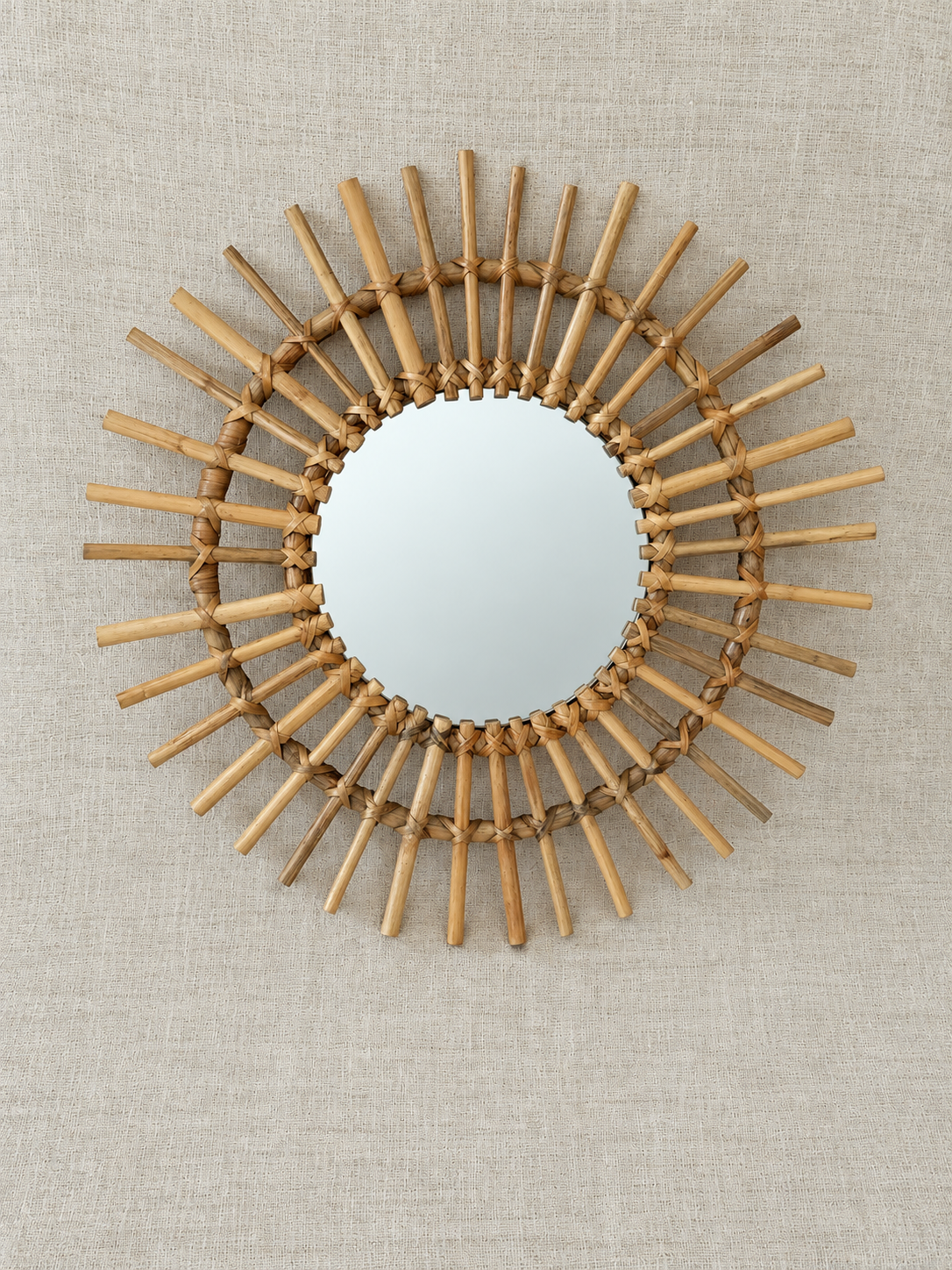 Miroir en rotin – Petit modèle