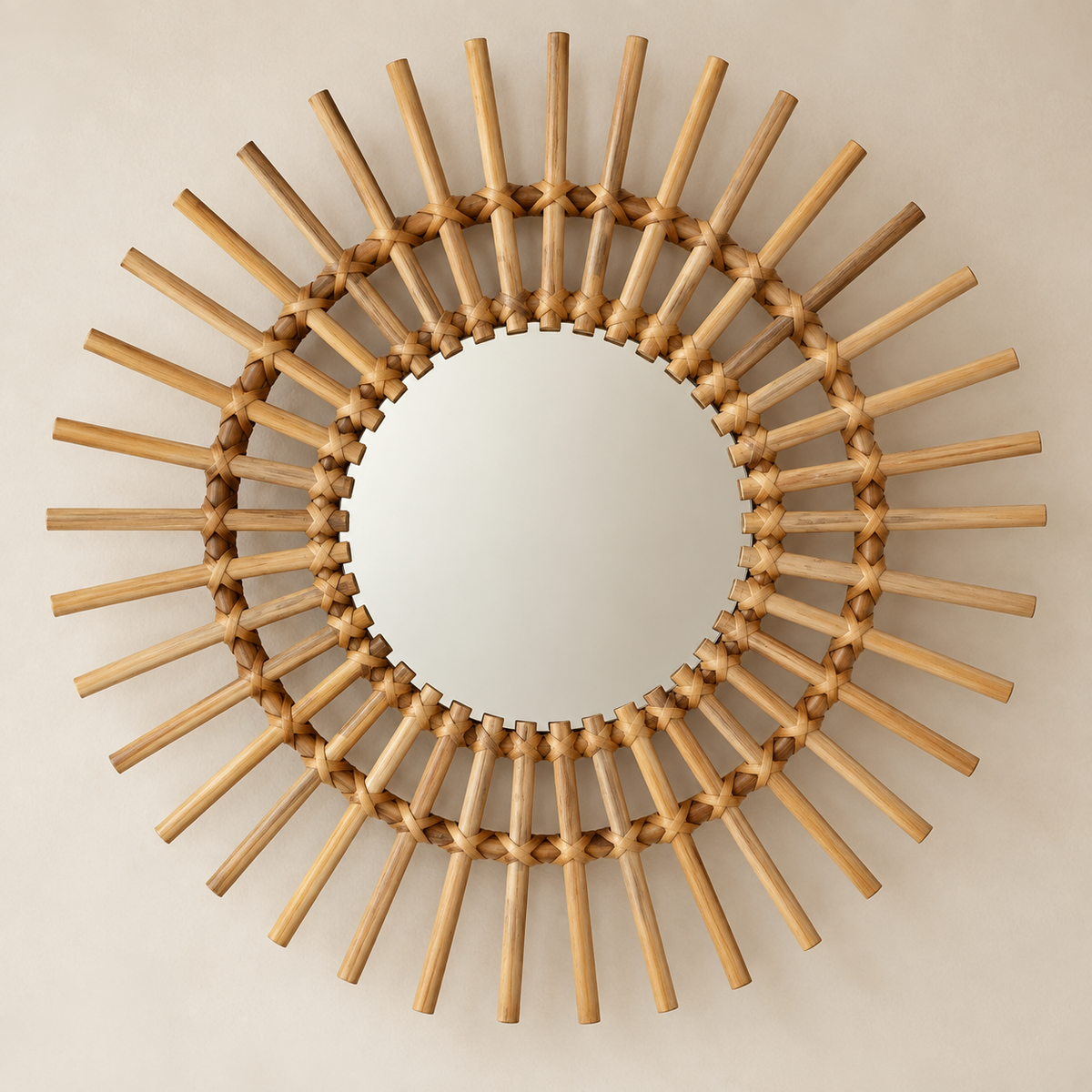 Miroir en rotin – Grand modèle
