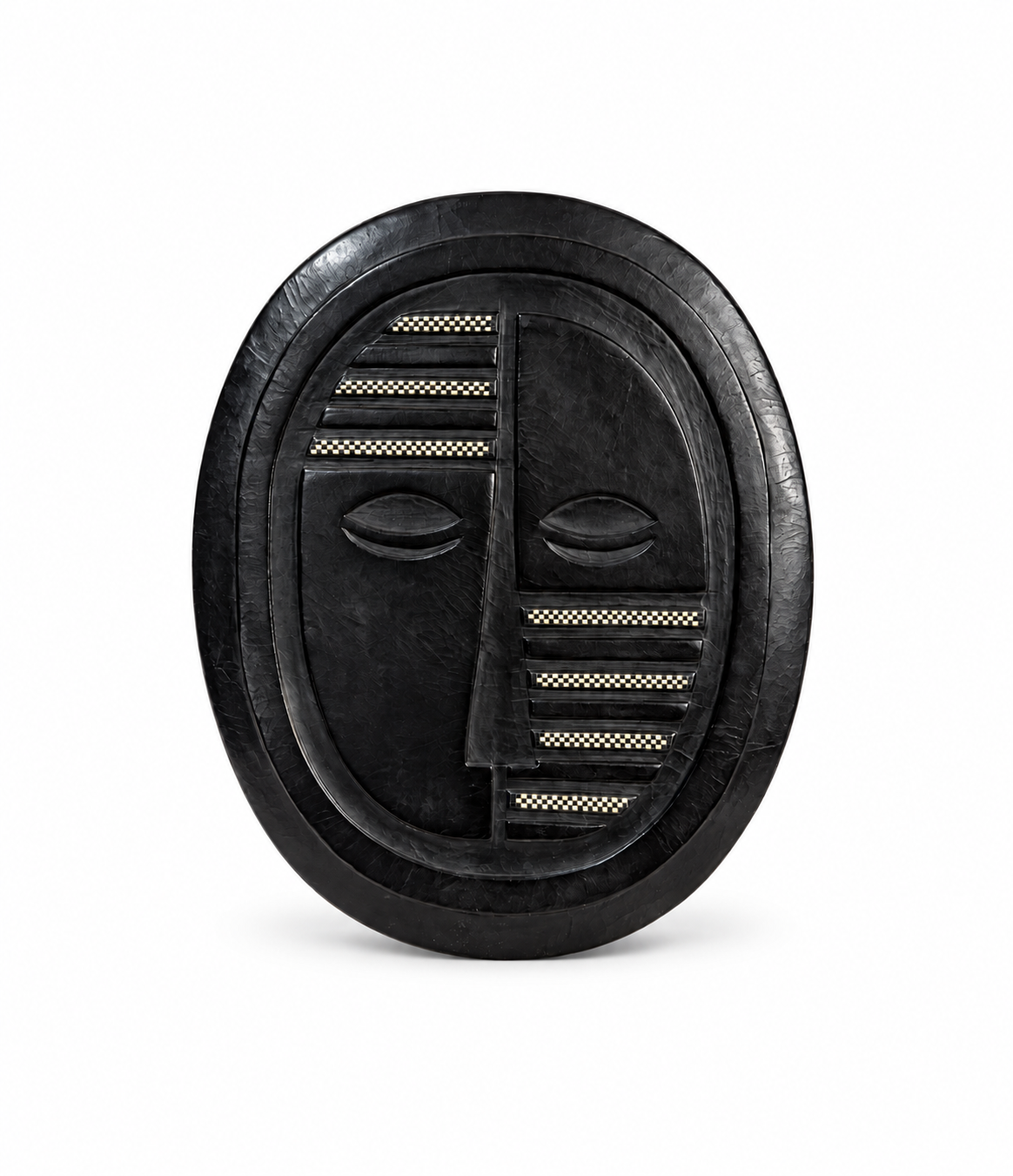 Masque en cuir noir - Forme ovale