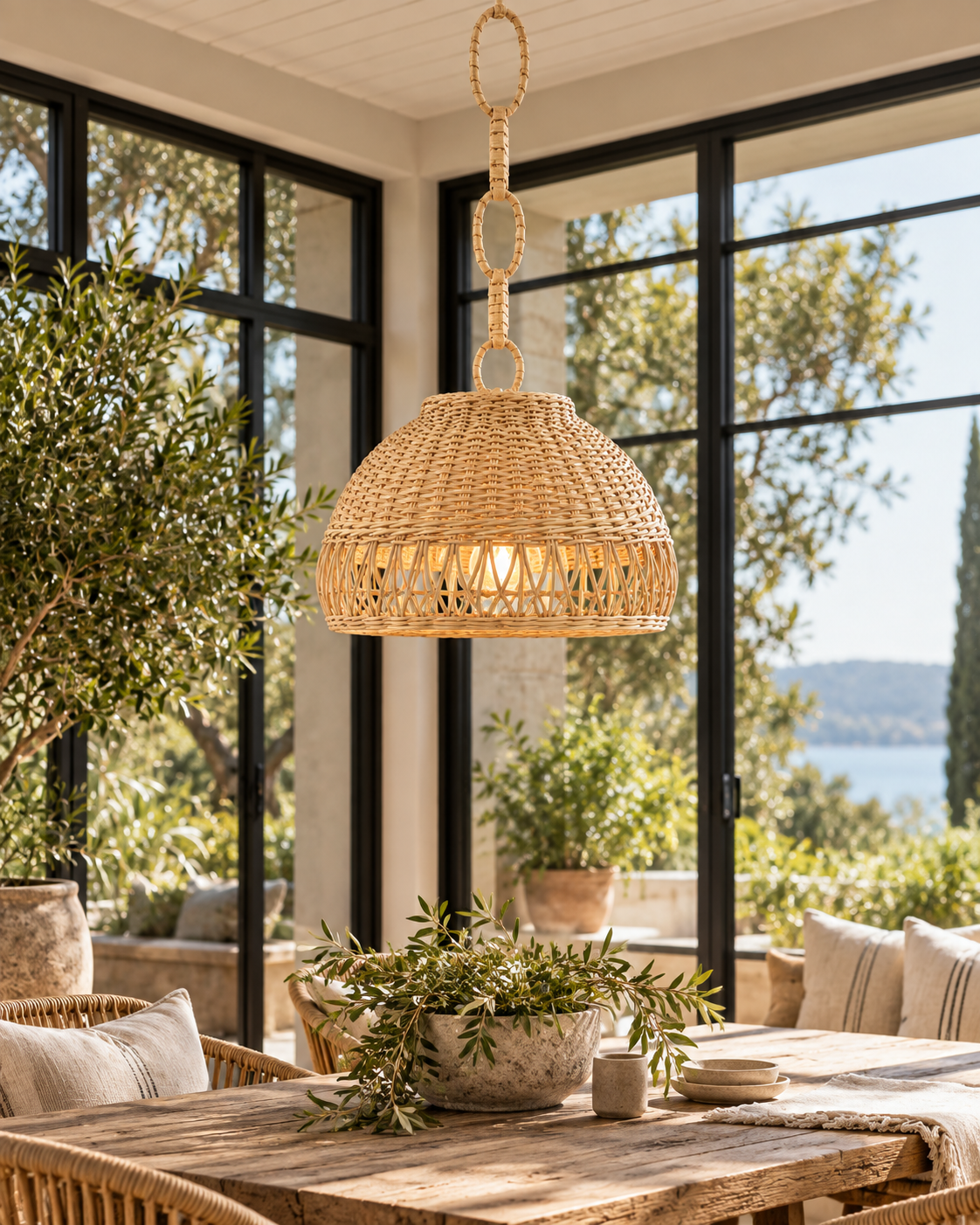 Suspension naturelle en osier
