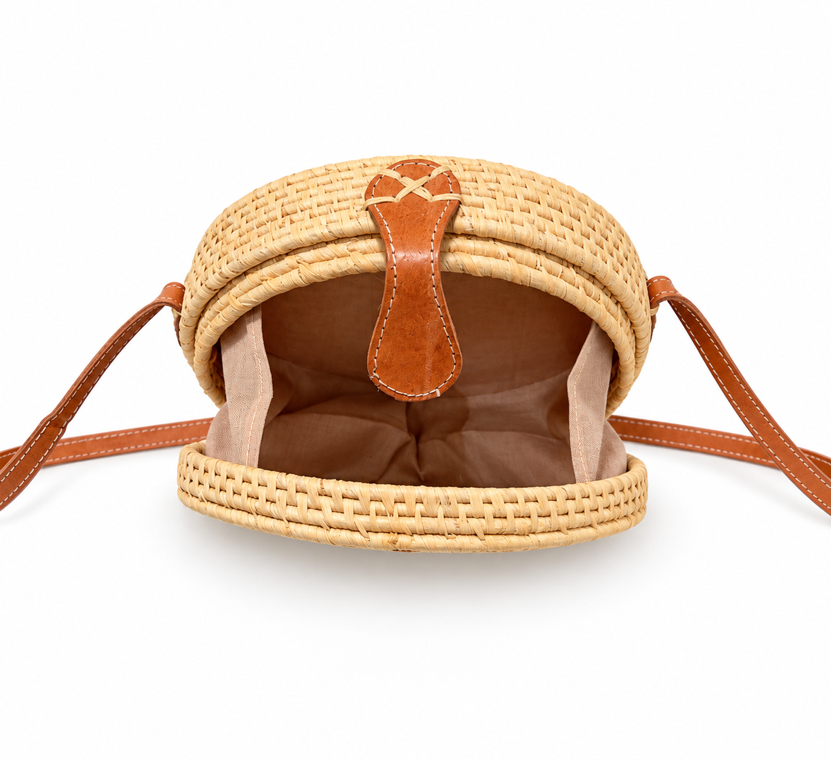 Sac rond en rotin Ata – Modèle L