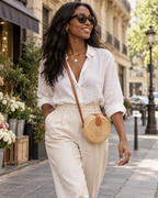 Sac rond en rotin Ata – Modèle M