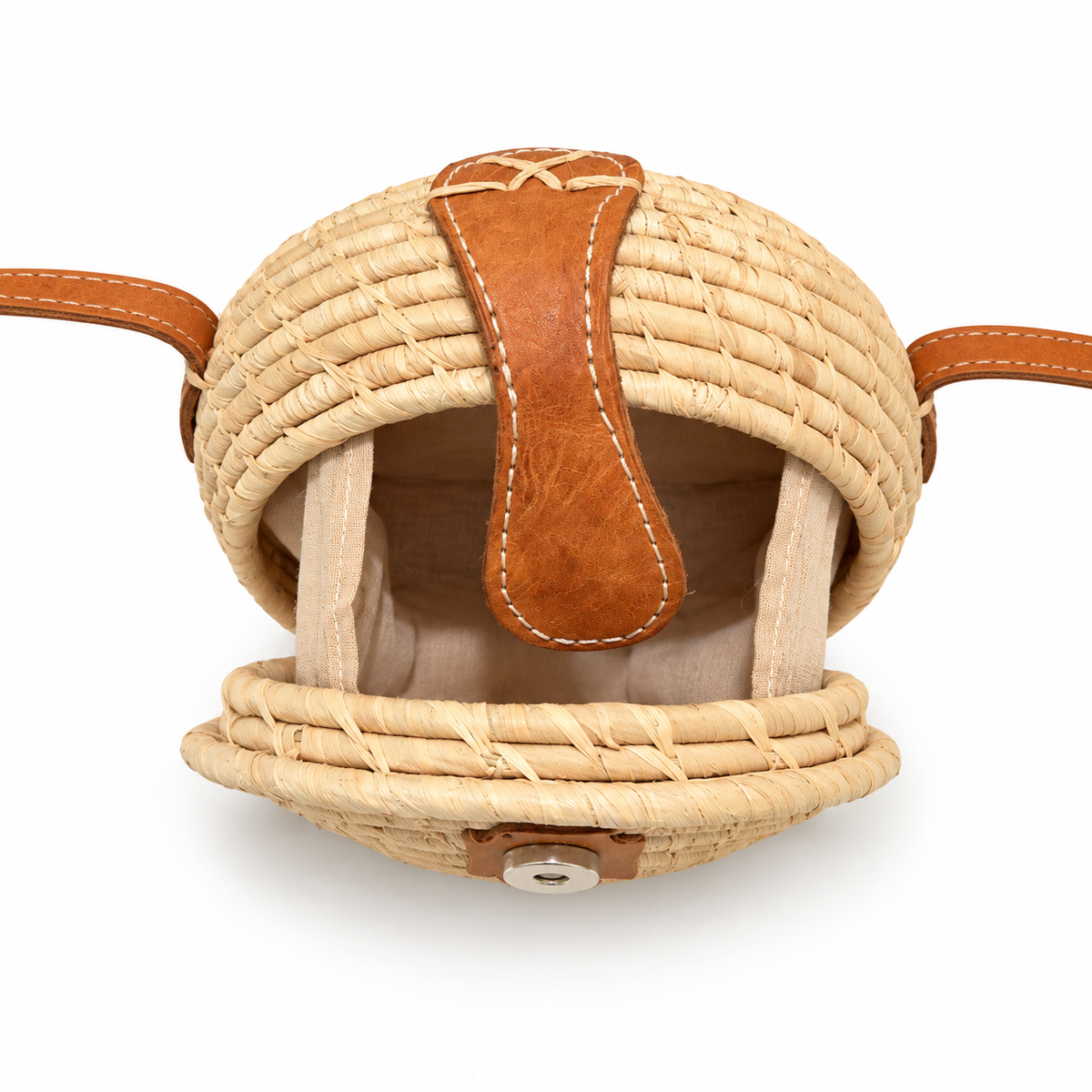 Sac rond en rotin Ata – Modèle S
