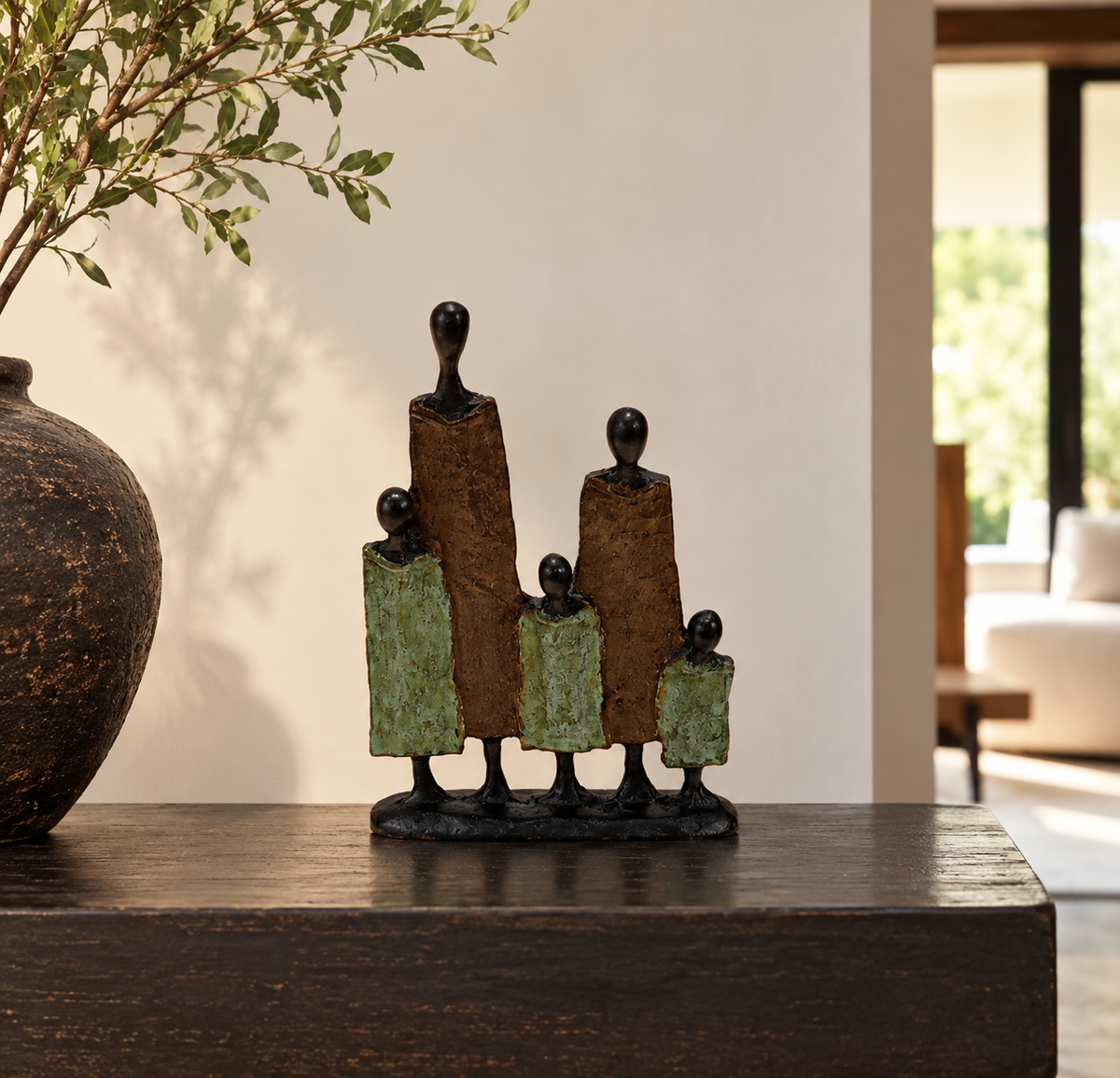 Statuette famille 2 – bronze à la cire perdue