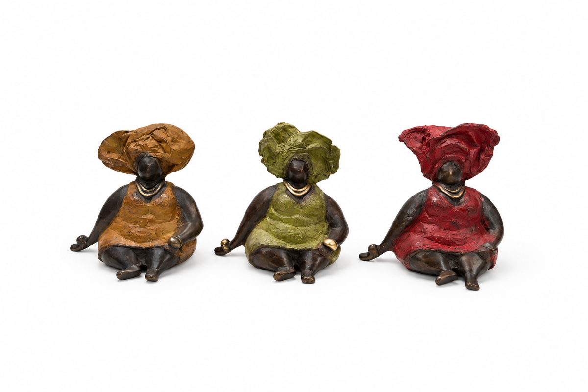 Statuette femme aux formes généreuses - bronze à la cire perdue
