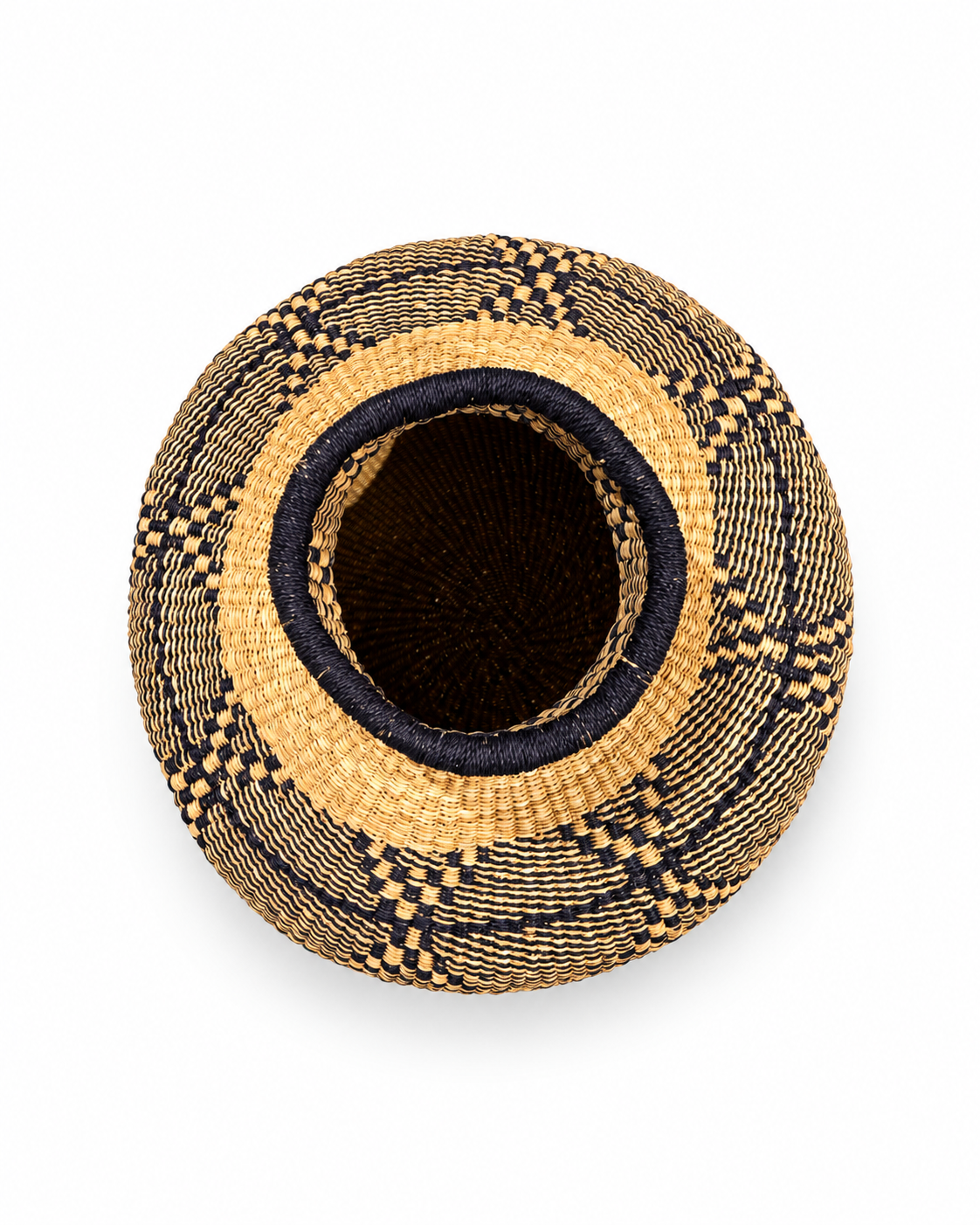 Grand panier Bolga à motifs graphiques