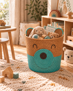 Panier enfant ours turquoise - Modèle L