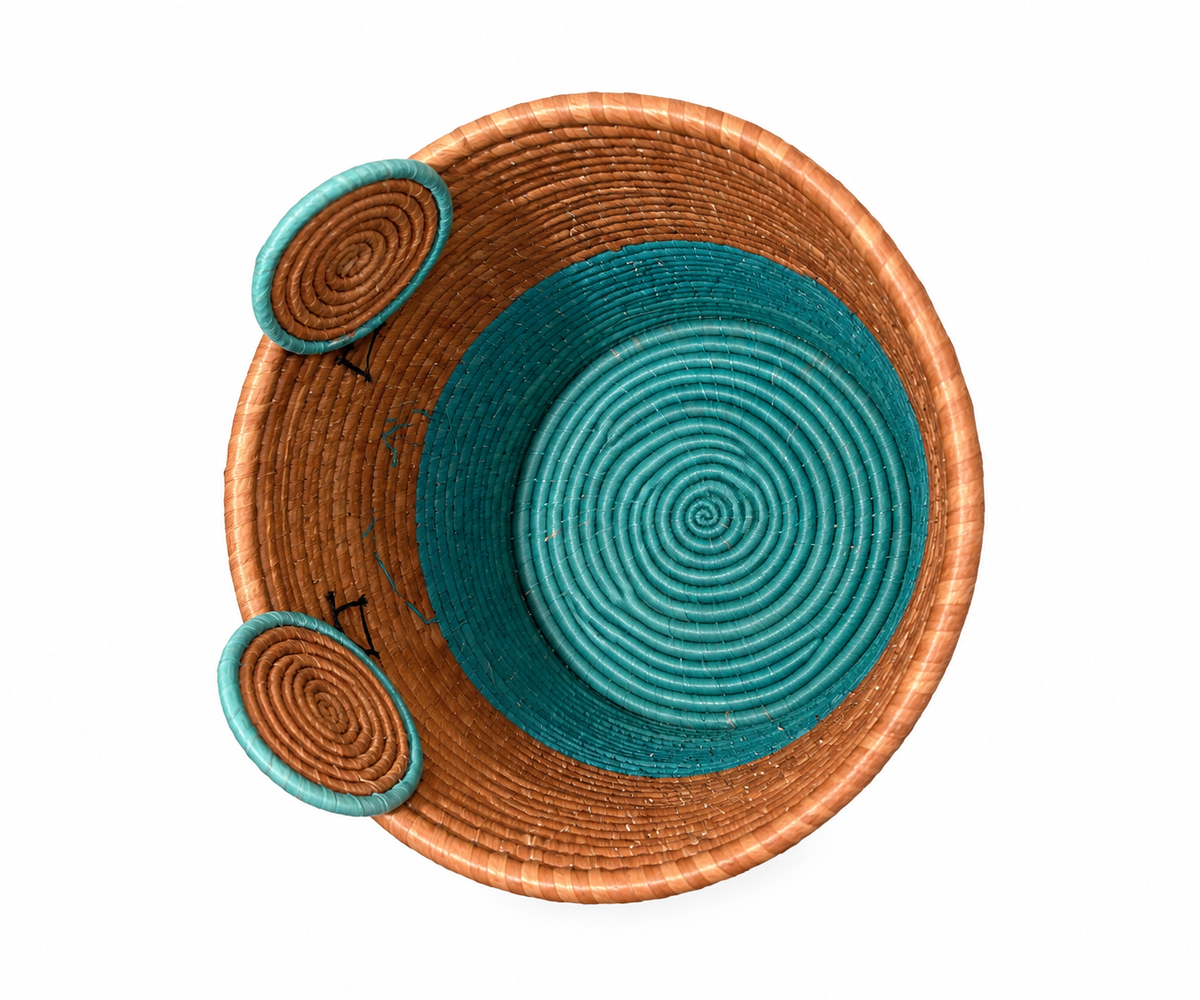 Panier enfant ours turquoise - Modèle M