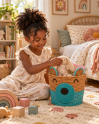 Panier enfant ours turquoise - Modèle S