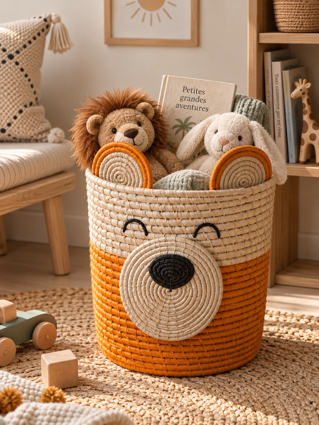 Panier enfant ours orange